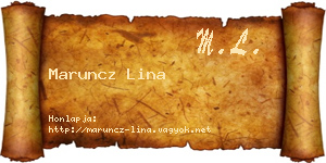 Maruncz Lina névjegykártya